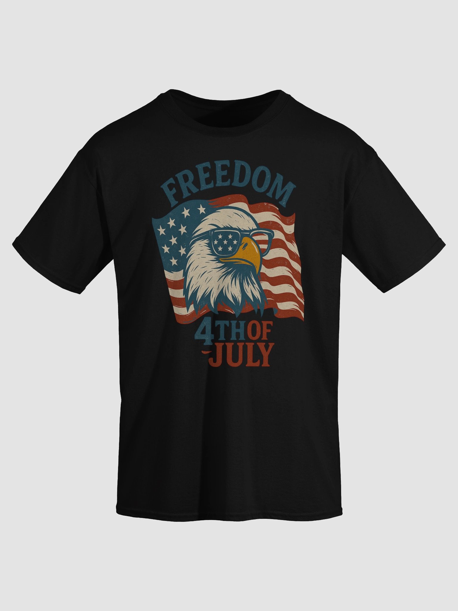 Freedom 4th of July Shirt – Bald Eagle in Flag Shades Patriotic Tee product image (21)