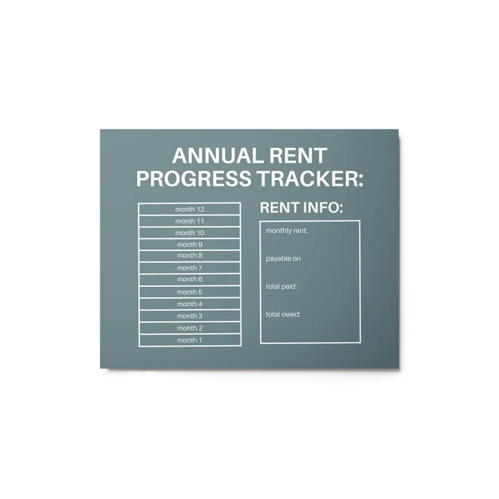 ANNUAL RENT TRACKER (white design 10) product image (1)