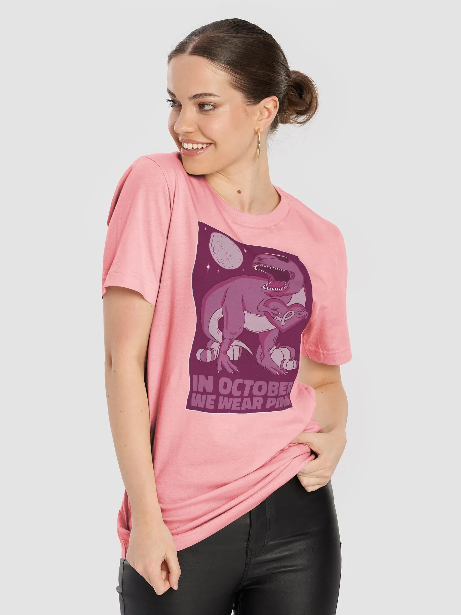 T-Rex Breast Cancer Awareness Premium T-shirt product image (8)