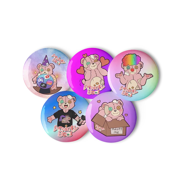 Anxiety Bear Buttons Set product image (2)