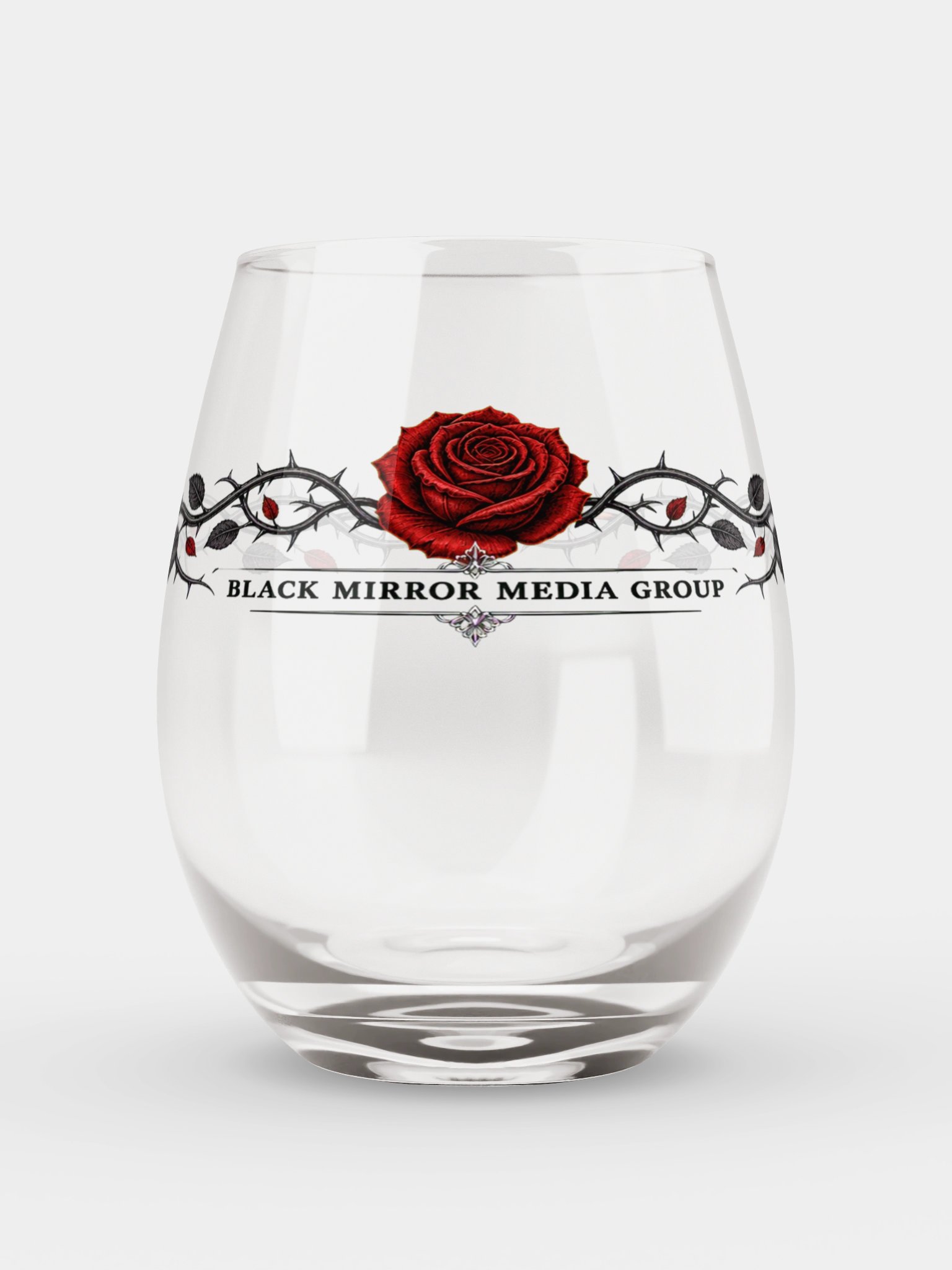 Black Mirror Rose & Thorn Stemless Wine Glass product image (1)