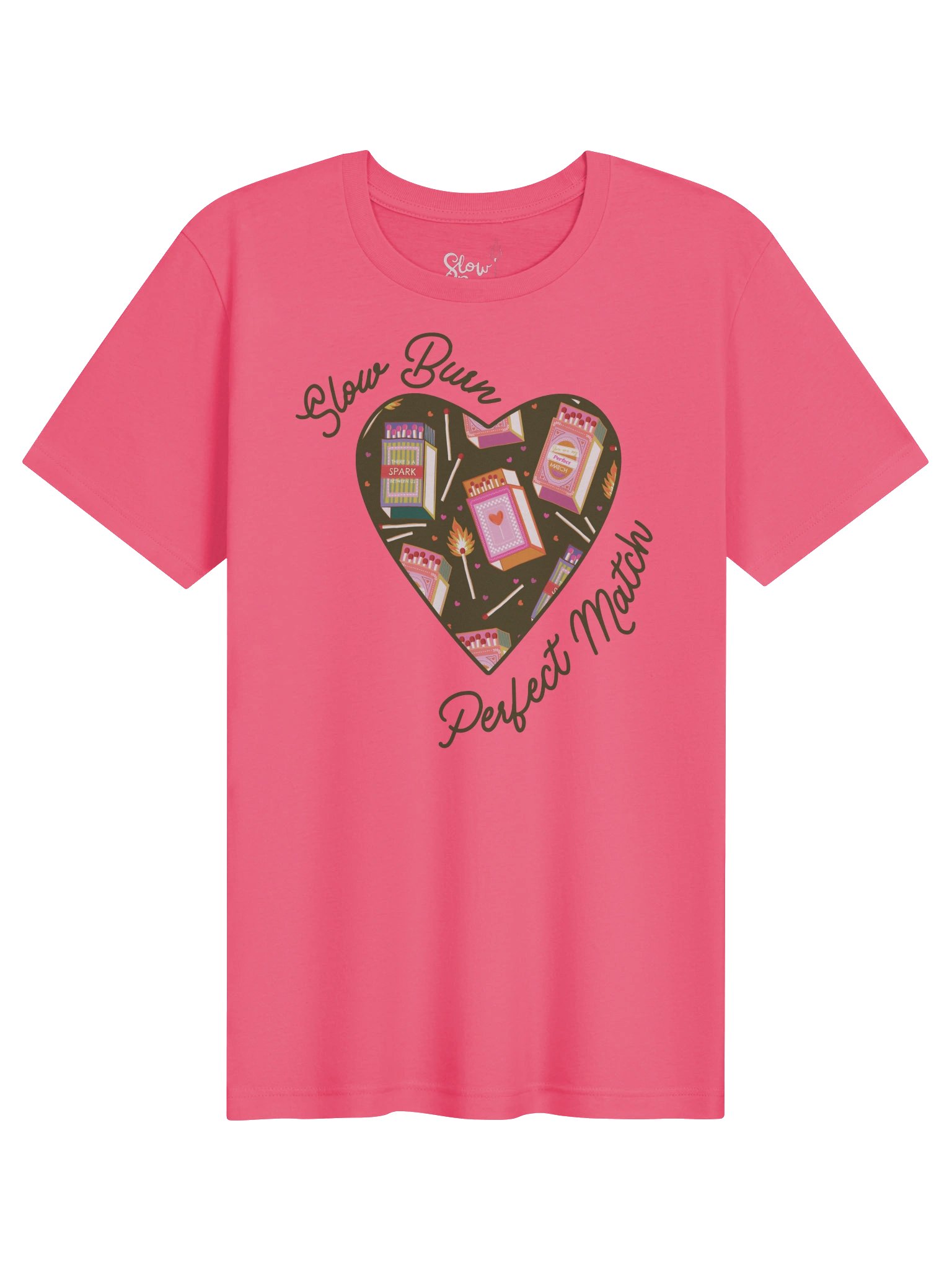 Slow Burn Perfect Match | Black Lined Colorful Heart logo - B&C product image (1)