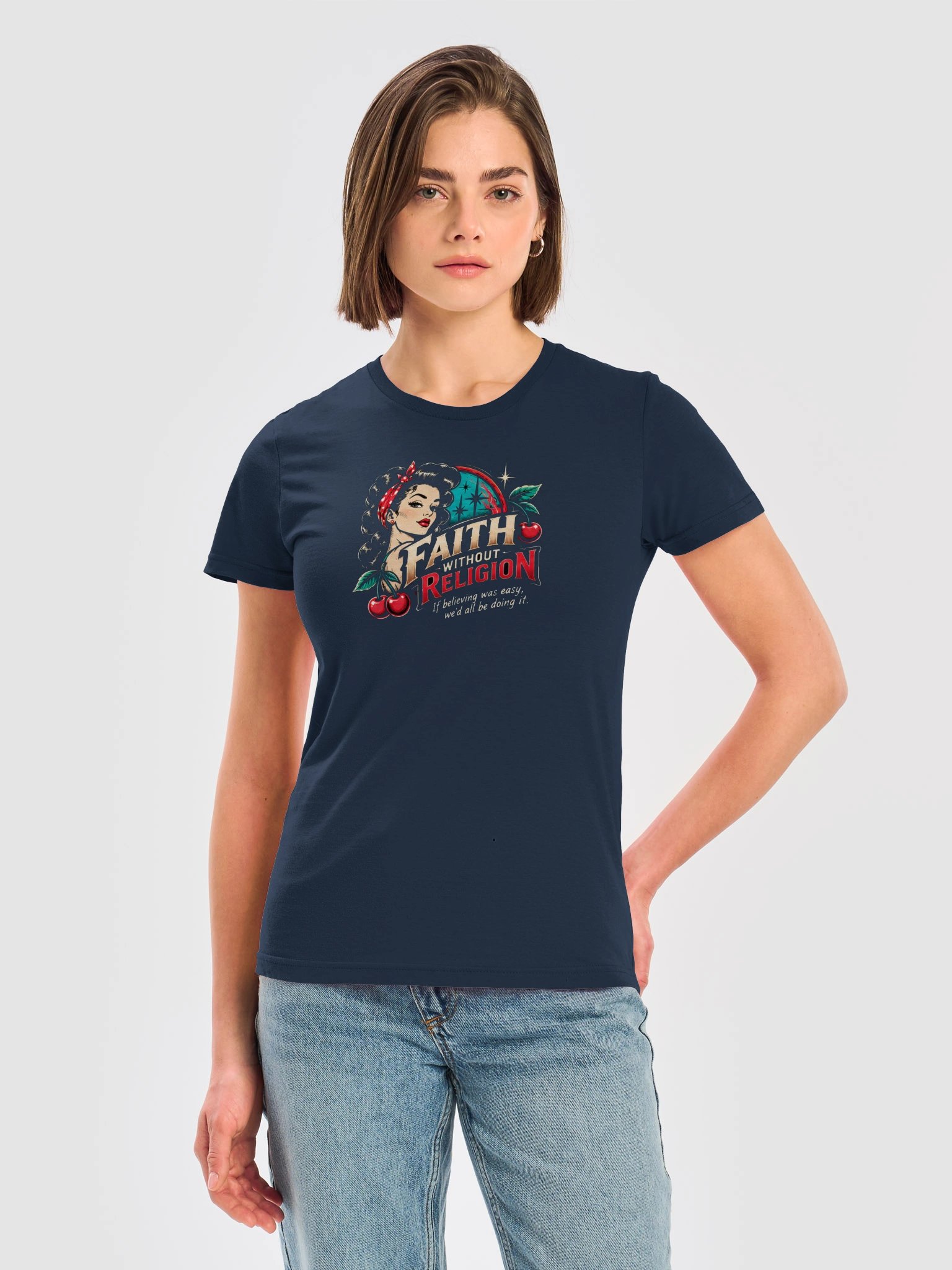Women's Rockabilly Pin-Up & Cherries Tee product image (5)