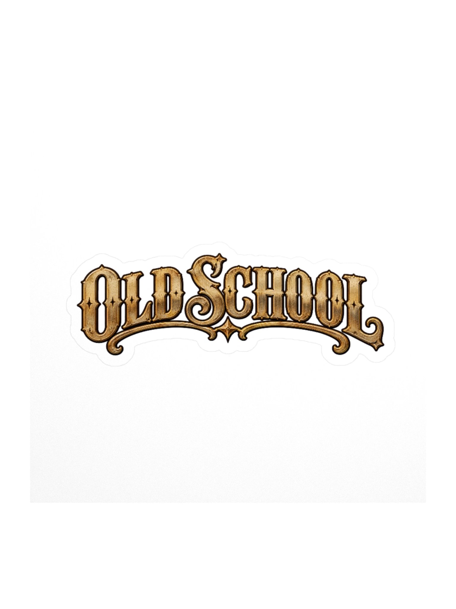 Old School Gold Vintage Kiss Cut Sticker product image (2)