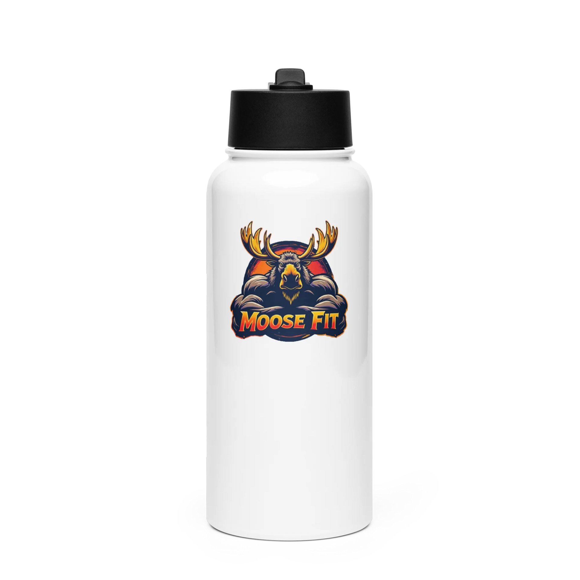 MooseFit Logo Water Bottle With Straw product image (1)