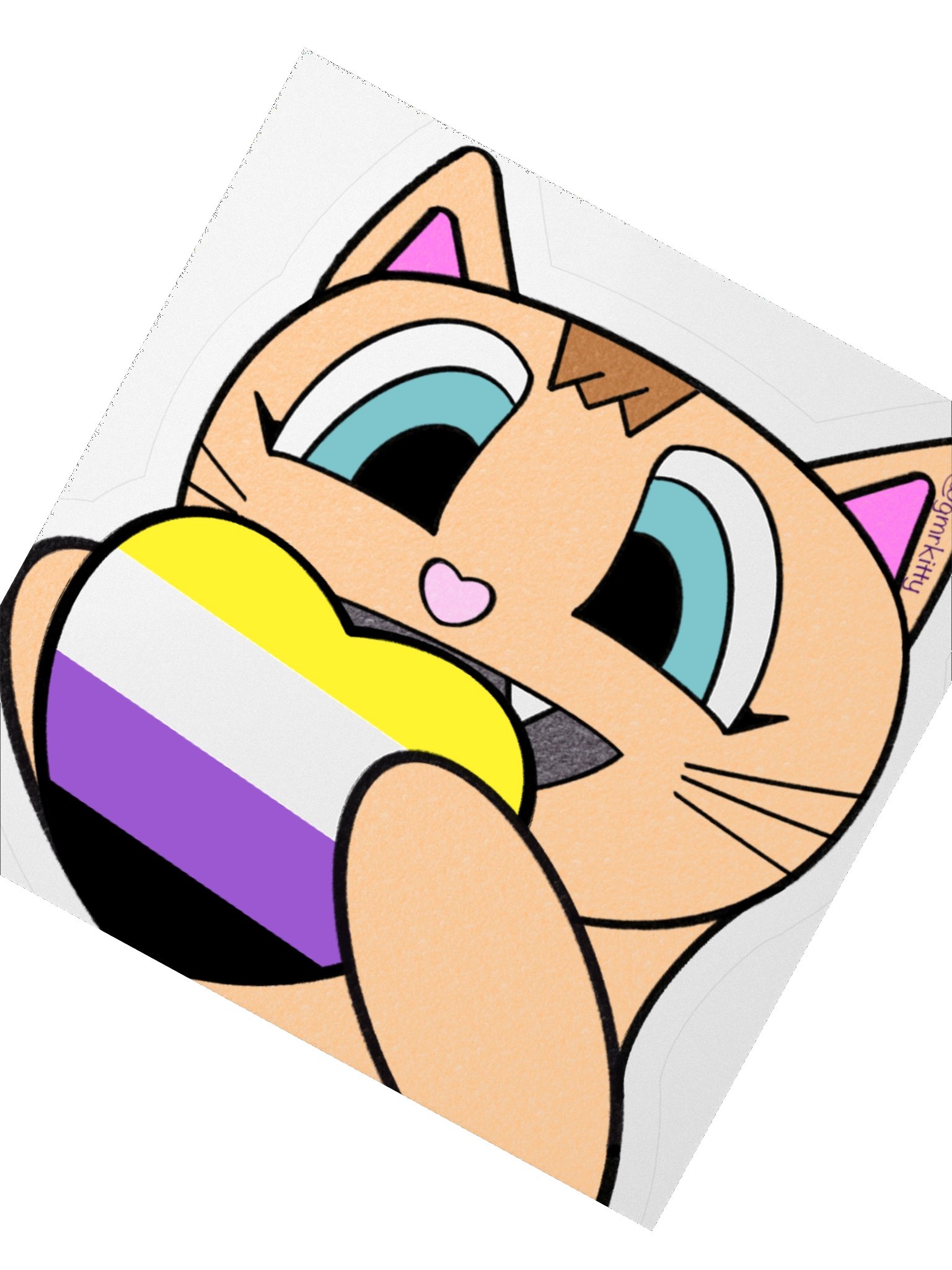Enby Pride Kitty Sticker product image (4)