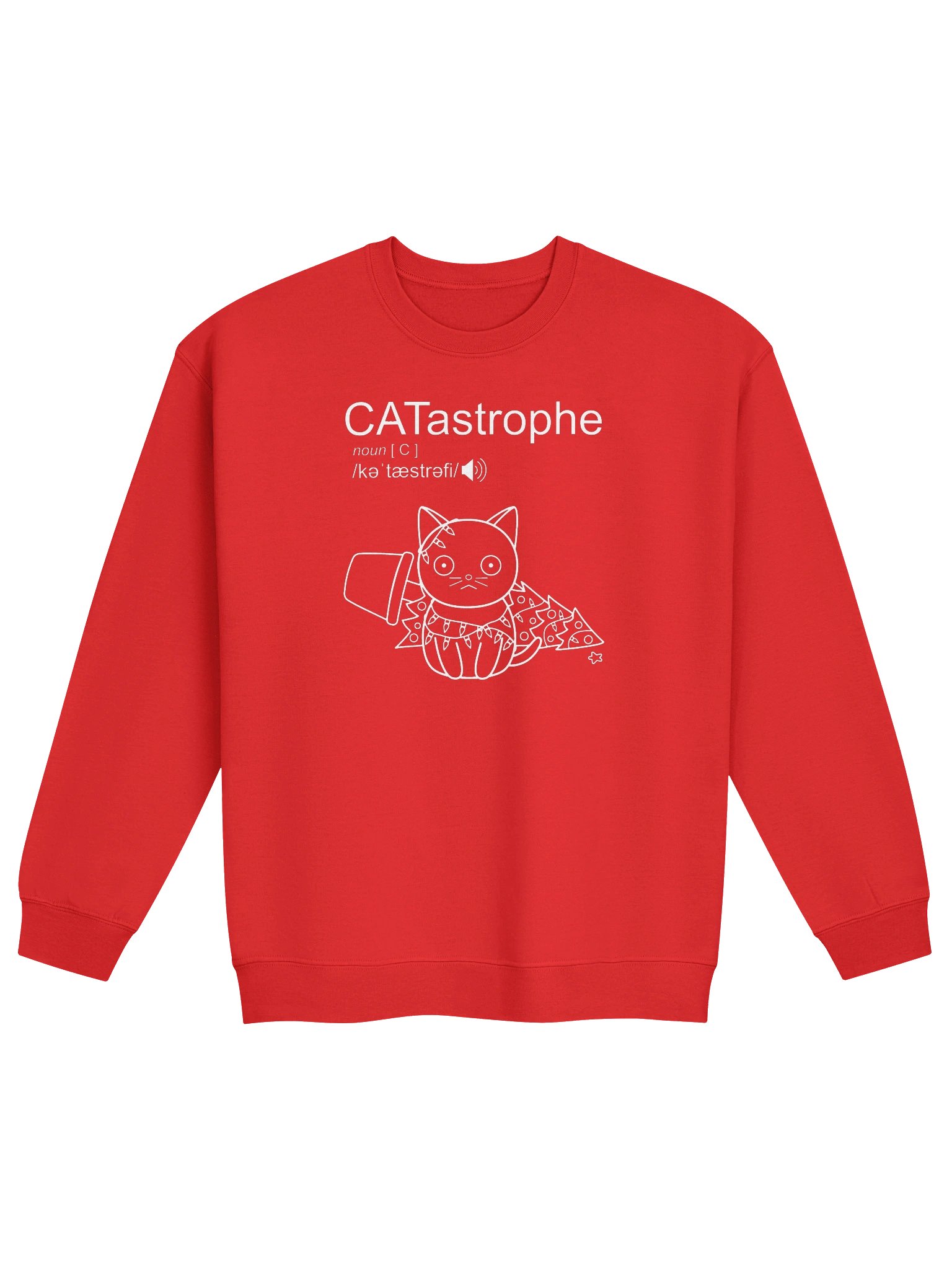 CATastrophe (Cat with Christmas Tree) - Unisex Adult Sweatshirt product image (1)