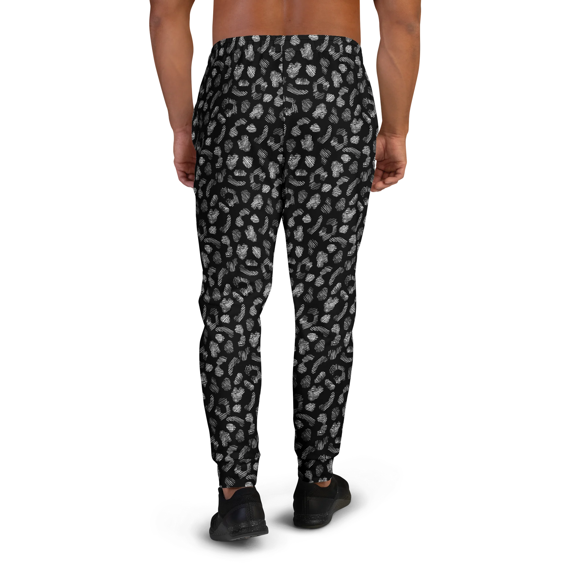 Comfortable Recycled Men's Joggers with Bold Black Leopard Print product image (3)