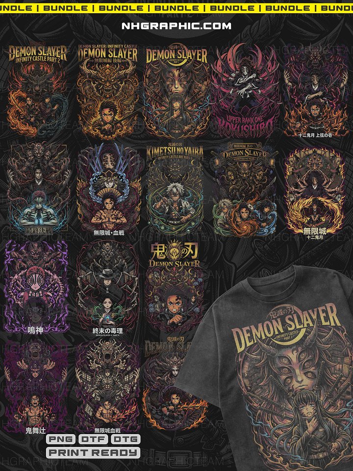 16 Exclusive Demon Slayer Halftone Shirt PNGs product image (1)
