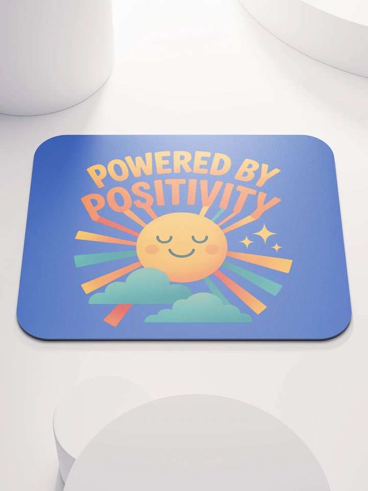 Powered by Positivity – Smiling Sun Mouse Pad product image (1)
