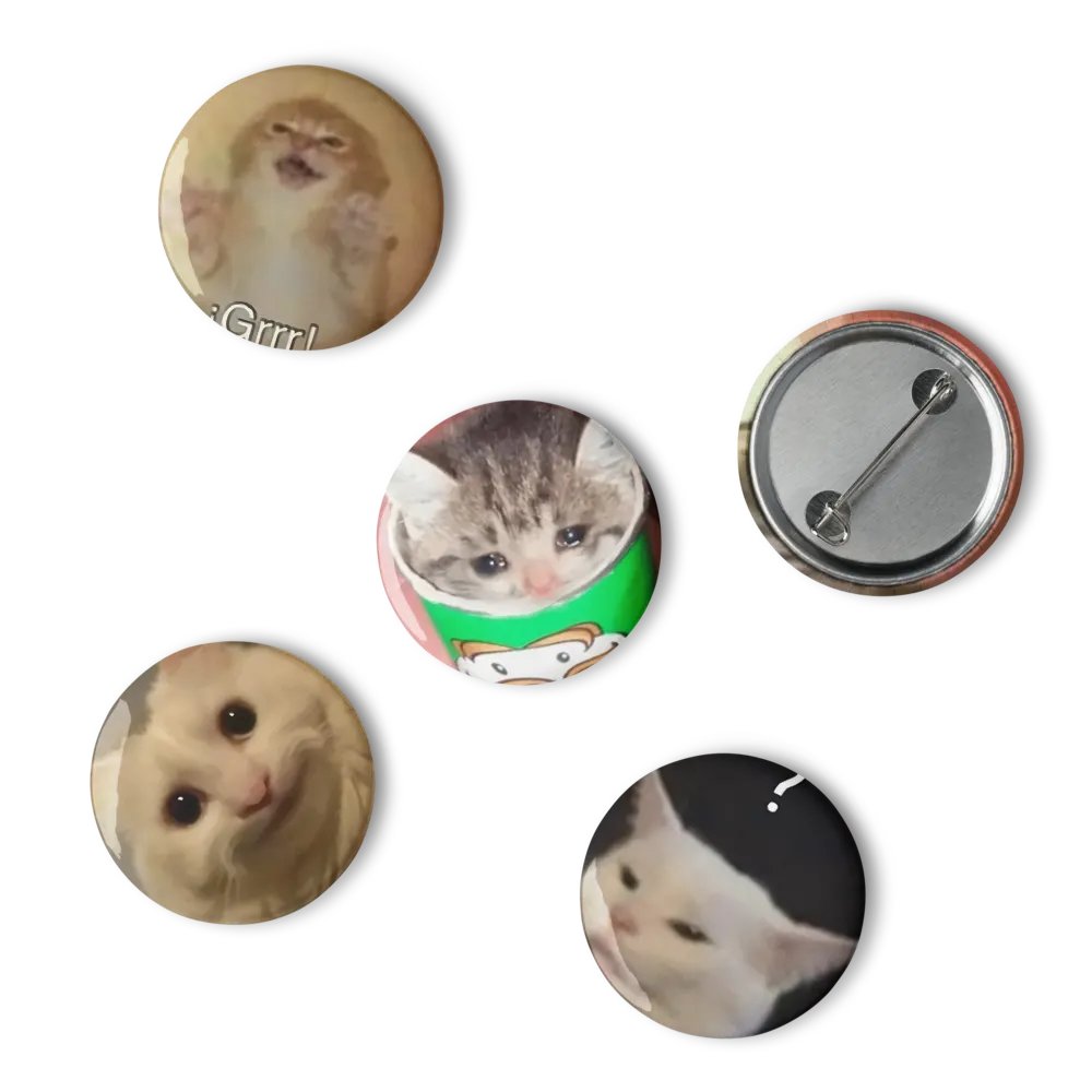 Set of Pin Buttons: Meme Cats 16 product image (6)