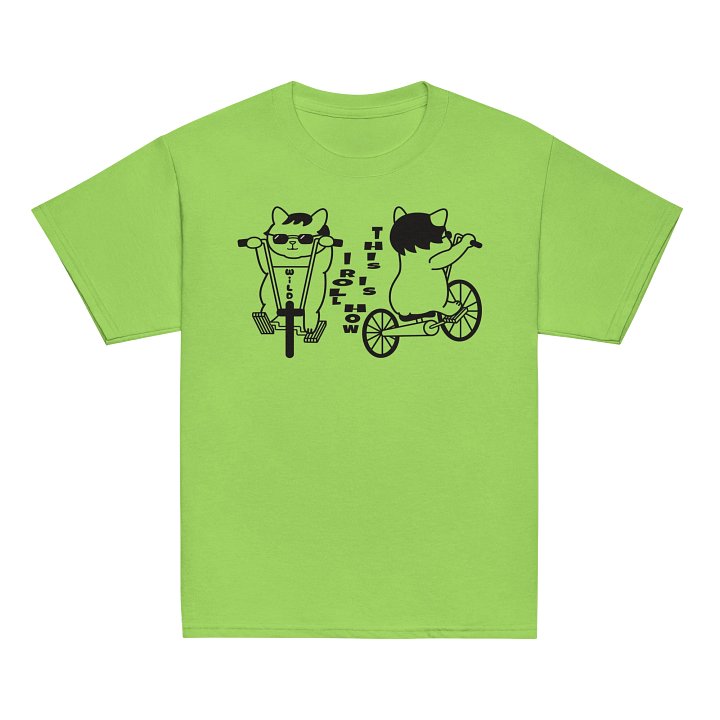Goromi the Cat in Wig (Wild Biker) - Unisex Youth Heavyweight T-shirt product image (22)