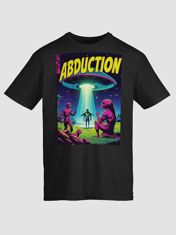 1970s Sci-Fi Comic T-Shirt – Retro Alien Abduction Art product image (5)