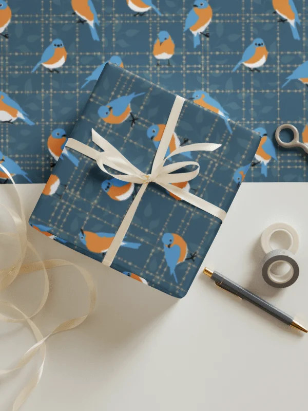 Bluebird Wrapping Paper Set 2 in Blue product image (1)