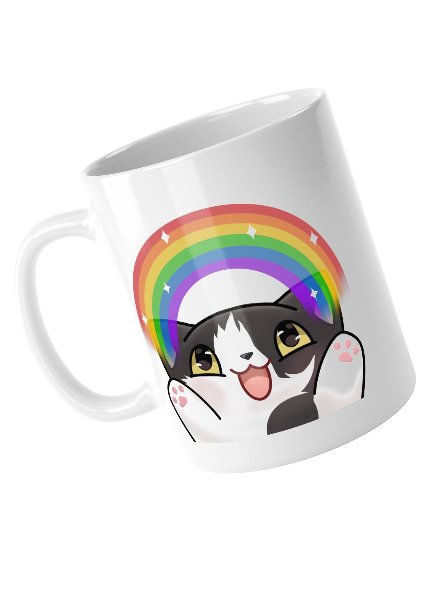 Rainbow Kitten white mug product image (13)