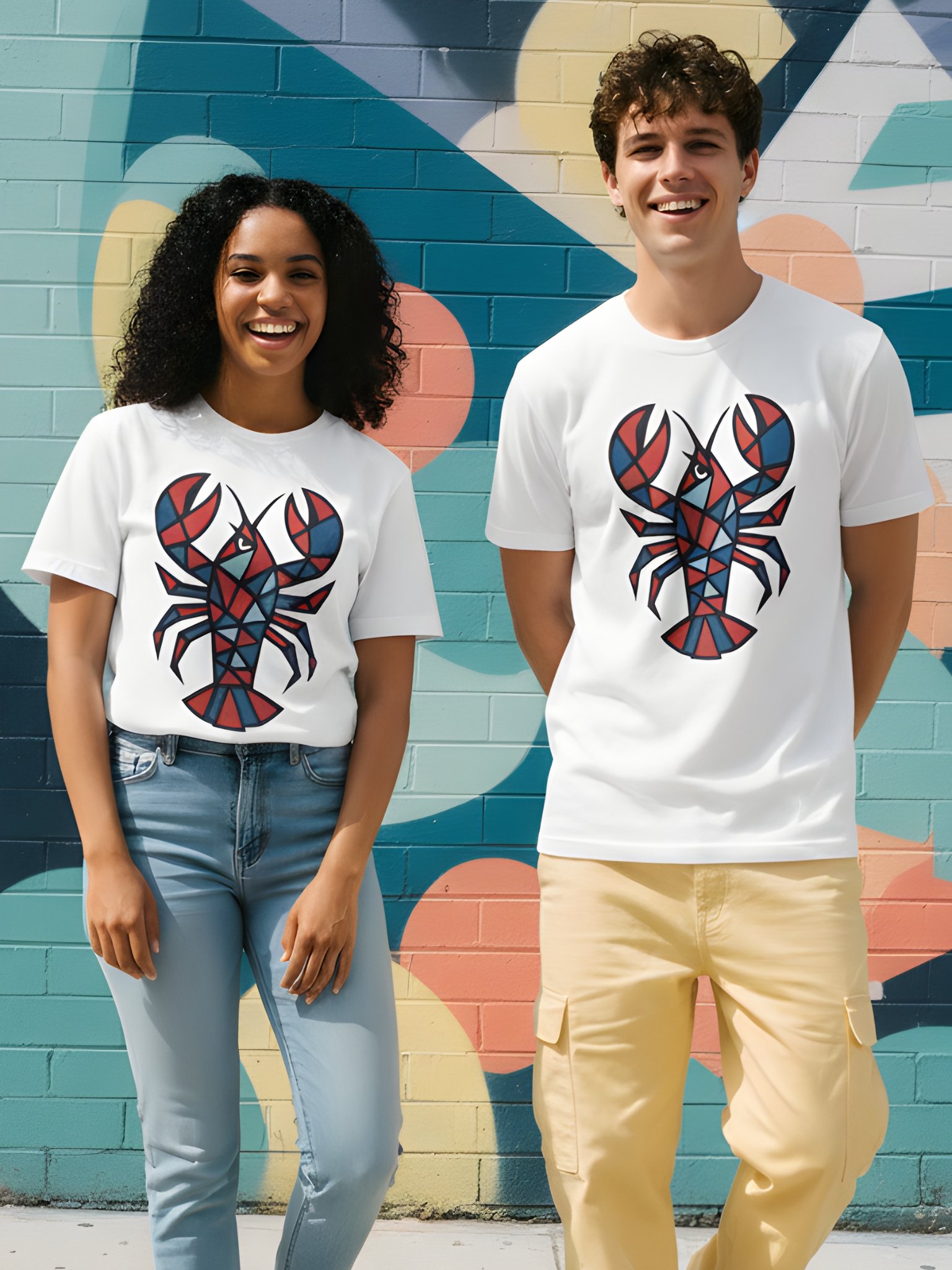 Lobster Cubism T-Shirt | Abstract Picasso-Style Lobster Art Tee product image (1)