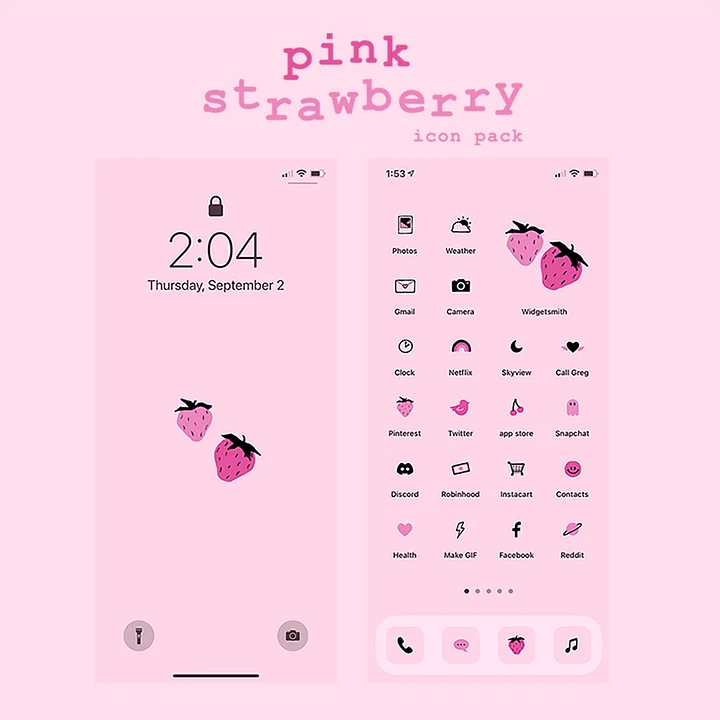 strawberry phone theme/icon set product image (1)
