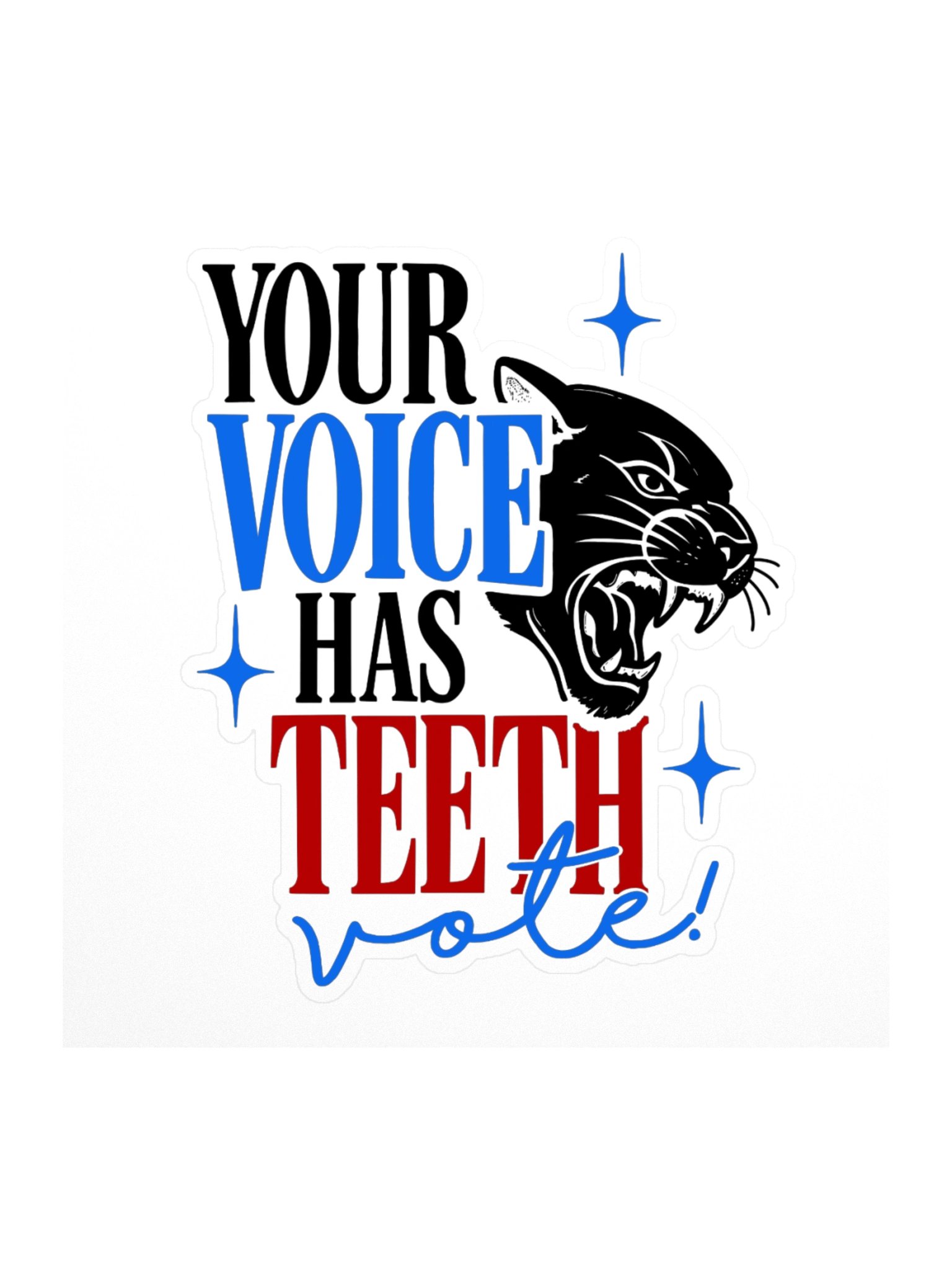 Your Voice Has Teeth Kiss Cut Sticker product image (1)