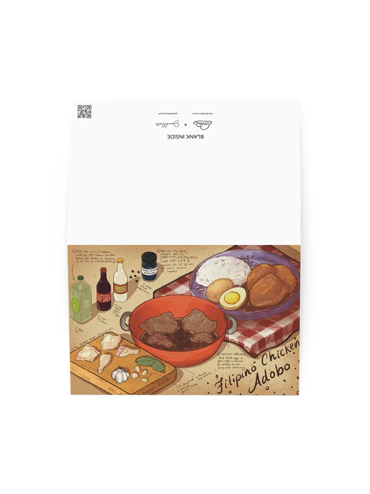 Filipino Chicken Adobo Recipe Art Print Greeting Card product image (2)