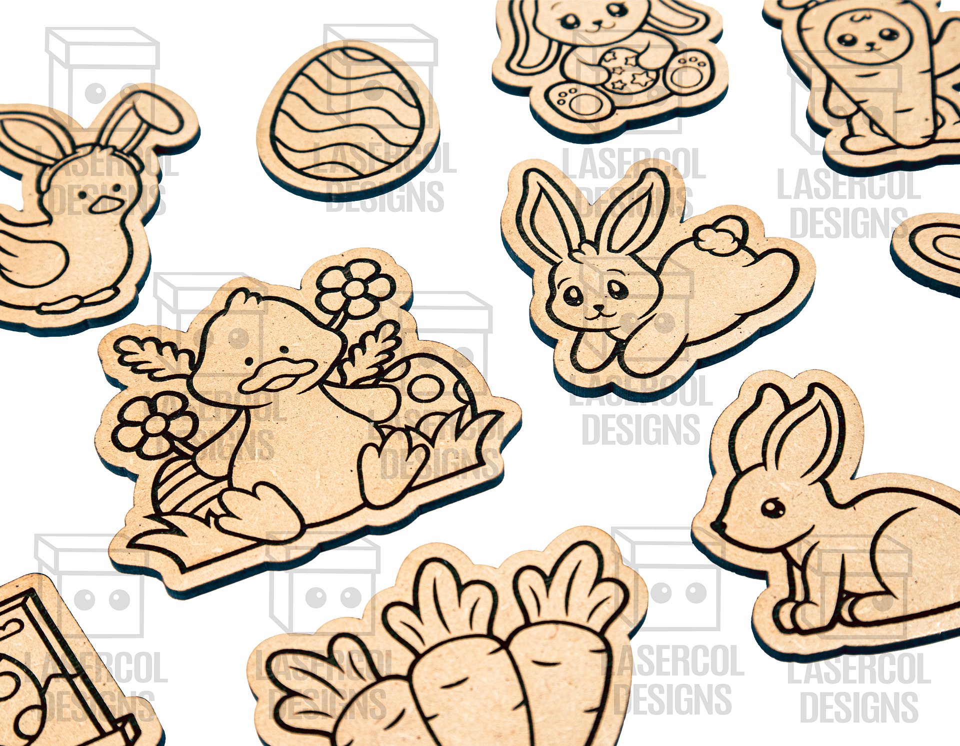 Easter Bunny Paint Kit DIY Cut Outs Set 2 - Laser Cut Files product image (9)