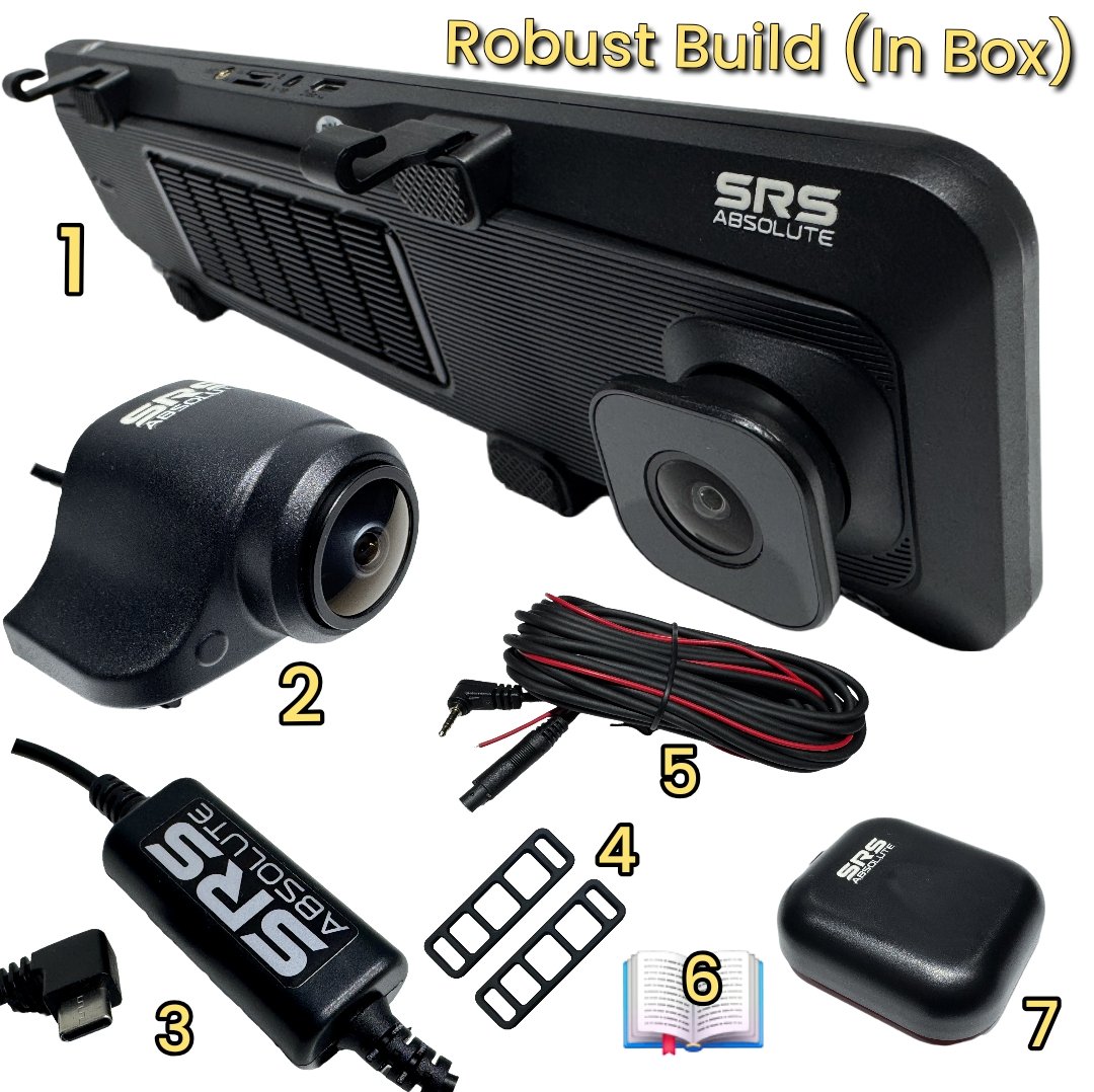 SRS ABSOLUTE 8GB RAM 4G Smart Dash Cam Android14 ADAS Wireless CarPlay GPS 24x7 Remote Audio-Video Monitor Multi-Task | 1TB MicroSD Support | Maps-Apps Support | Steering Control |Split Screen product image (12)