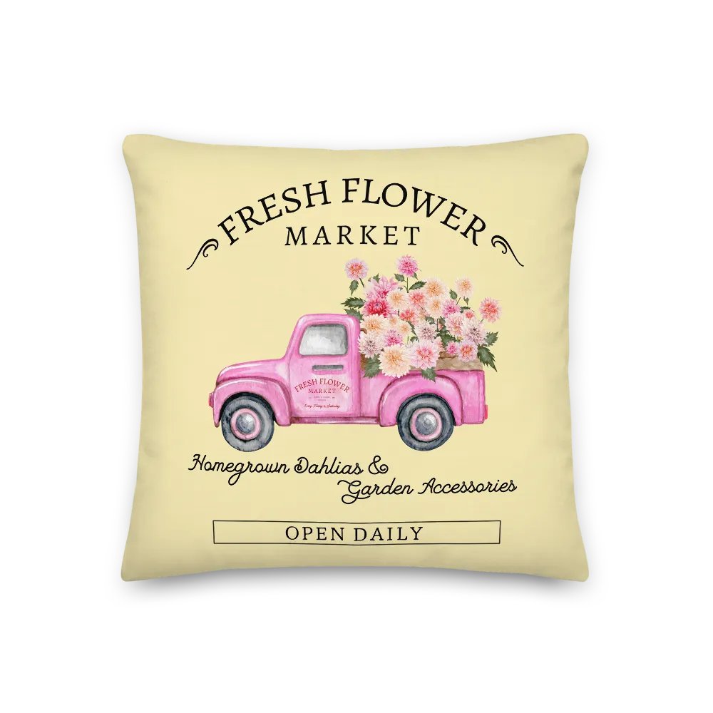 Cottage summer Flower Truck Premium Pillow product image (2)