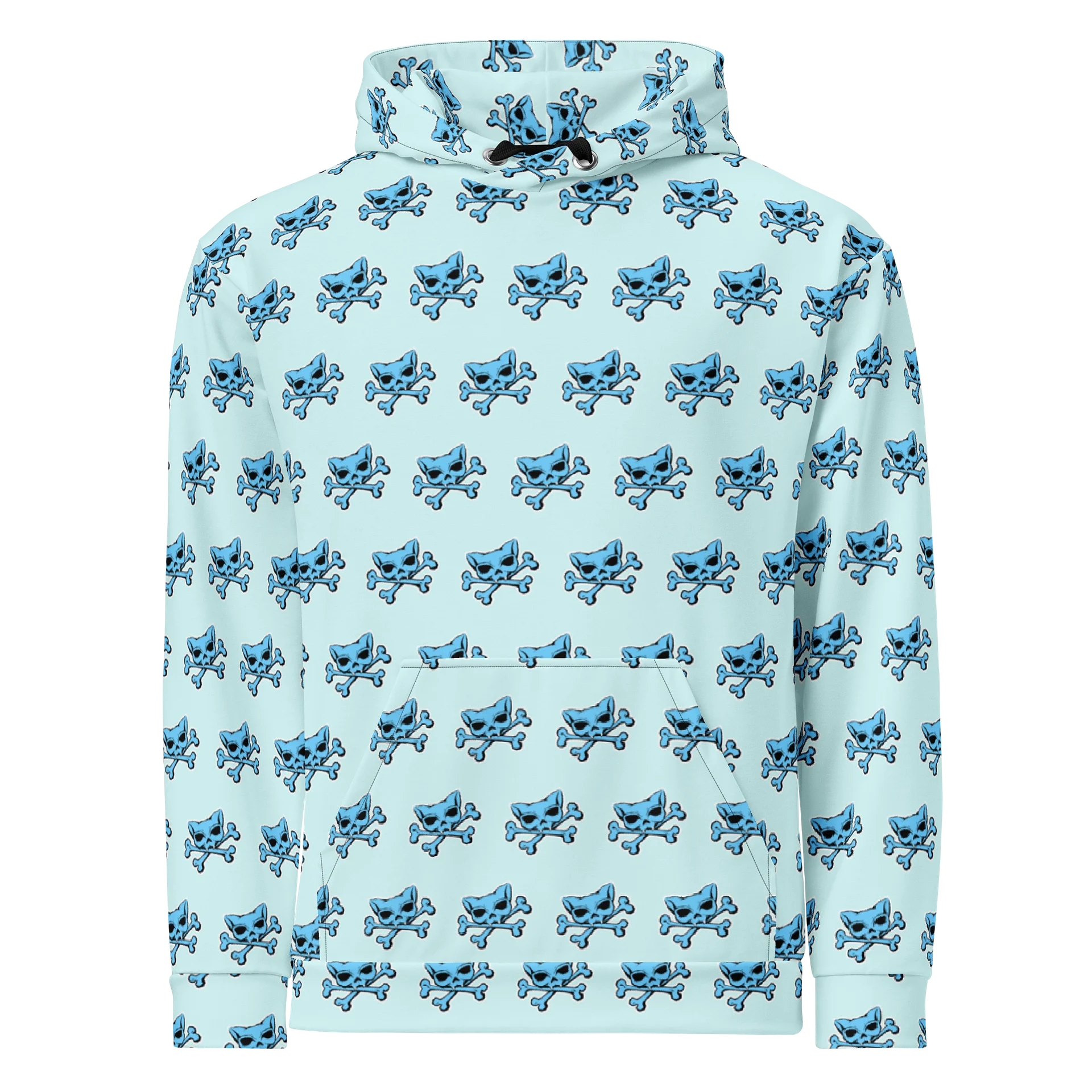 (Light Mode) Blue Kat Skull Hoodie product image (1)