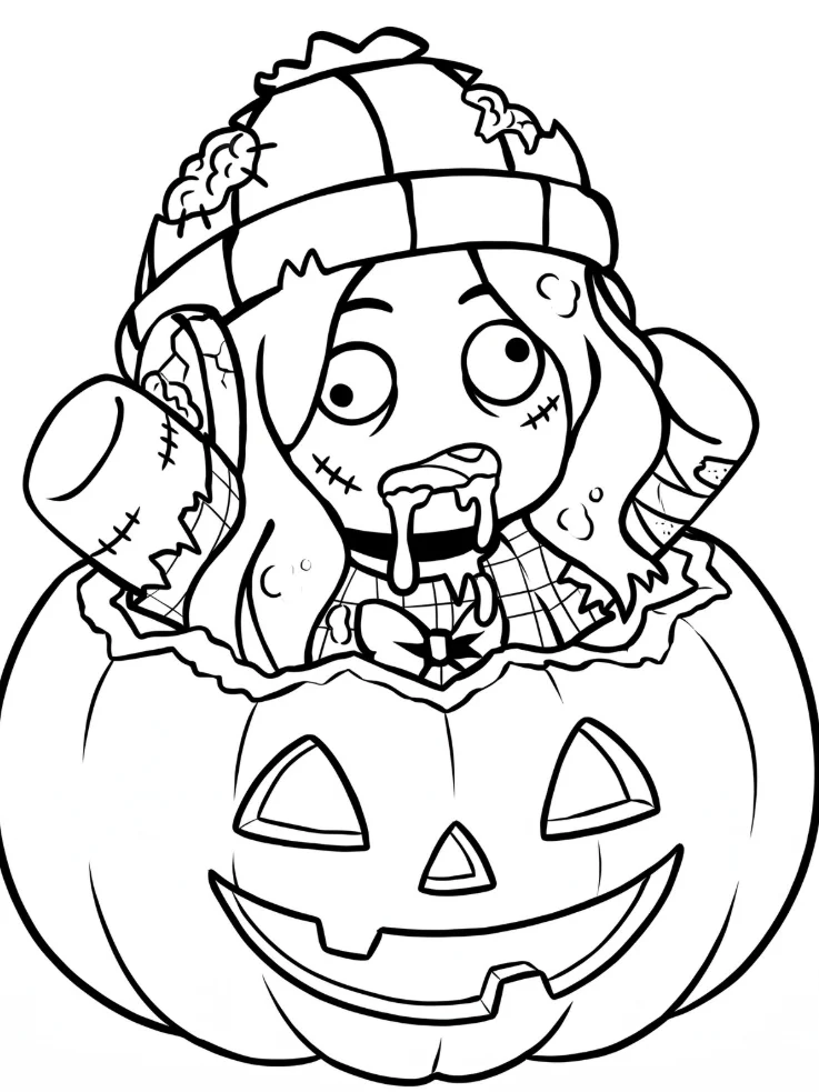 Aviella Zombie Coloring page -FREE Printable product image (1)