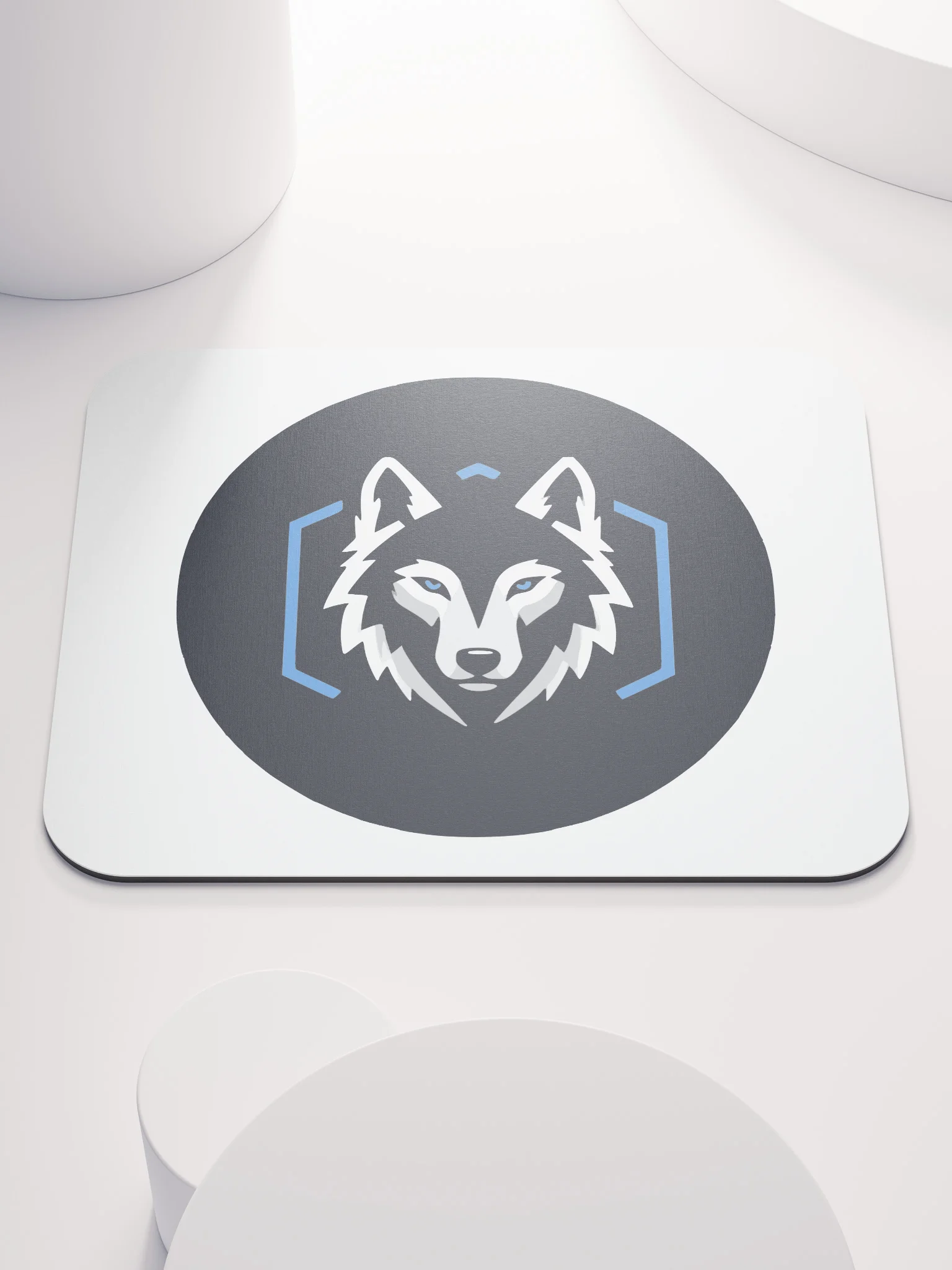 Blue-Eyed Wolf Logo Mouse Pad product image (1)