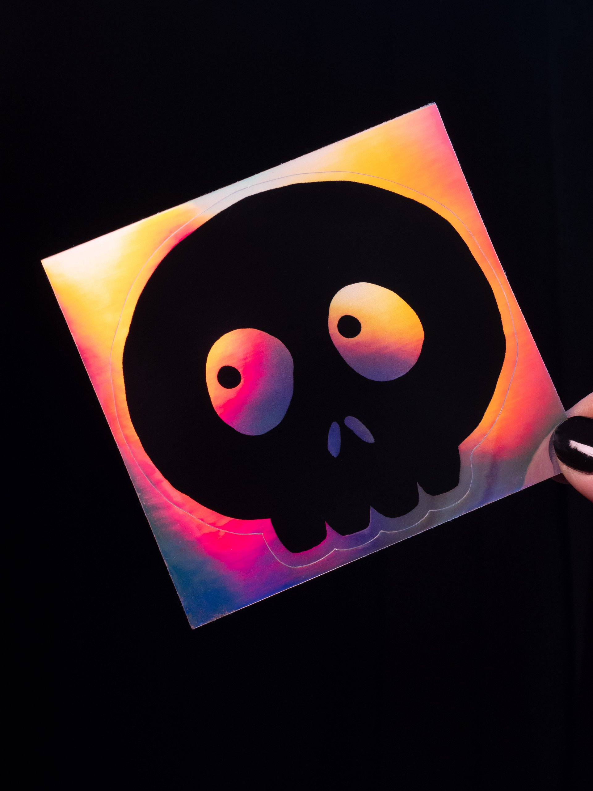 HOLOGRAPHIC STICKER - SKULL 04 product image (6)