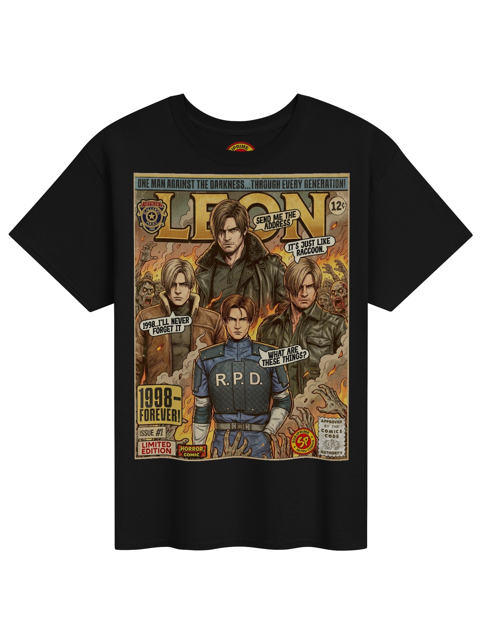 Resident Evil Leon S. Kennedy Comic Art T-Shirt product image (1)
