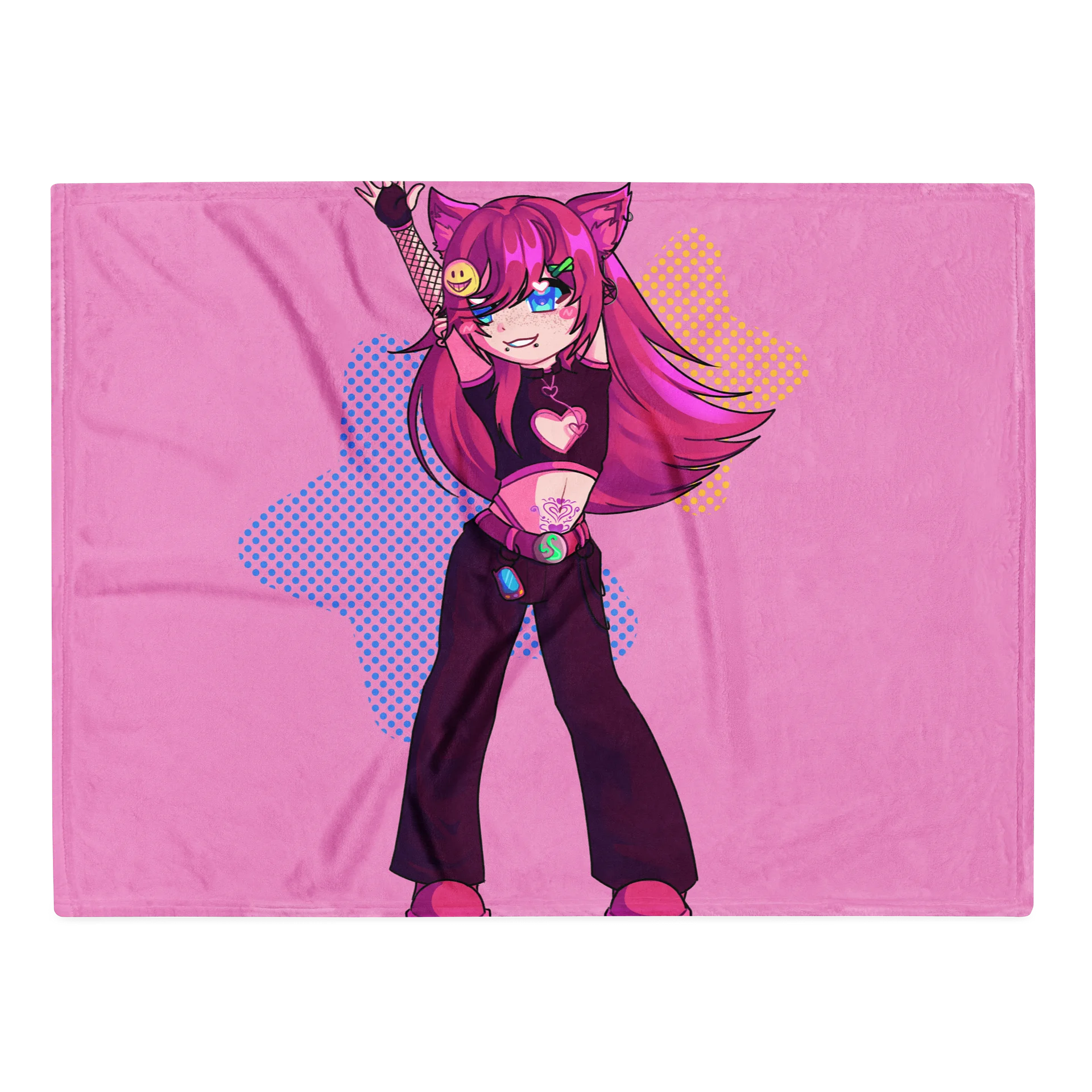 Punky Catcubus Throw Blanket product image (1)