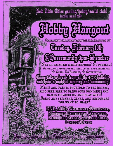 *HOBBY HANGOUT ATTEMPT #2*
This coming Tuesday, gonna be hosting a lil hobby hang at Queermunity! Just found out about the sp...