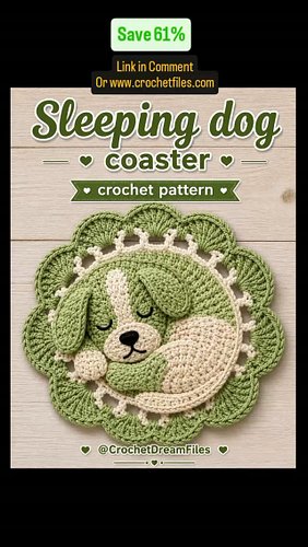 🐶 24-Hour Flash Sale! Save 61% and get the Sleeping Dog Crochet Coaster Pattern for just $5.99 (was $15.99)! 🎉 Limited to the...