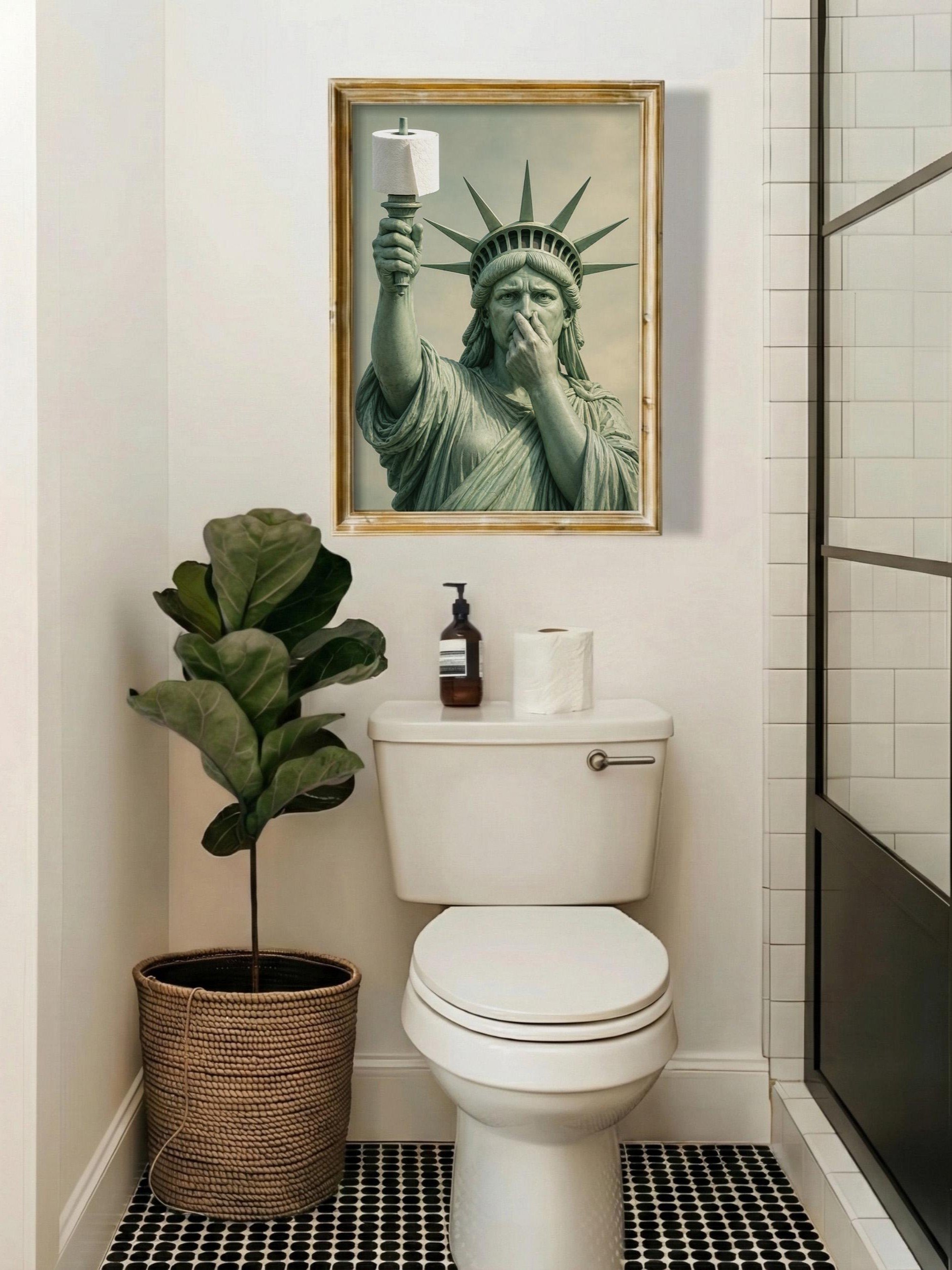 Statue of Liberty Bathroom Art, Funny Toilet Paper Print product image (10)