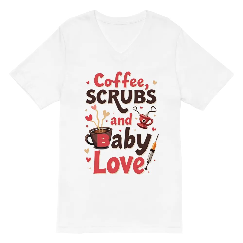 Coffee, Scrubs and baby Love V-Neck Tee product image (6)