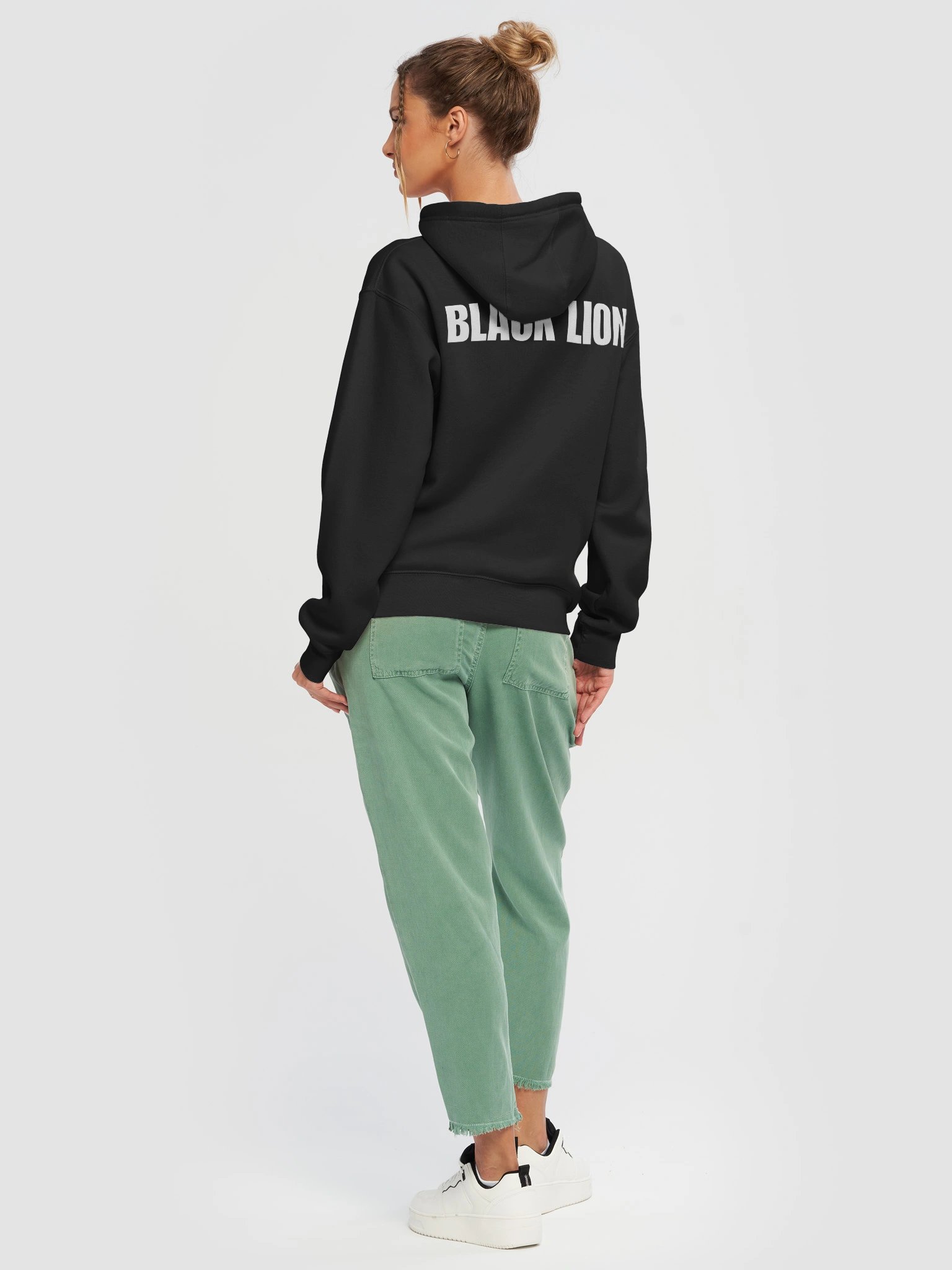 Black Lion Lion Head Graphic Hoodie product image (23)