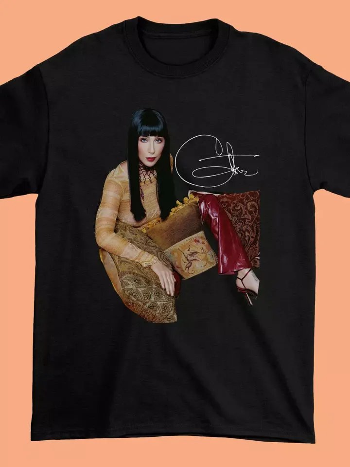 Popular Cher Outfits Short Sleeve Cotton Black All Size S-234XL Unisex Tee Shirt product image (1)