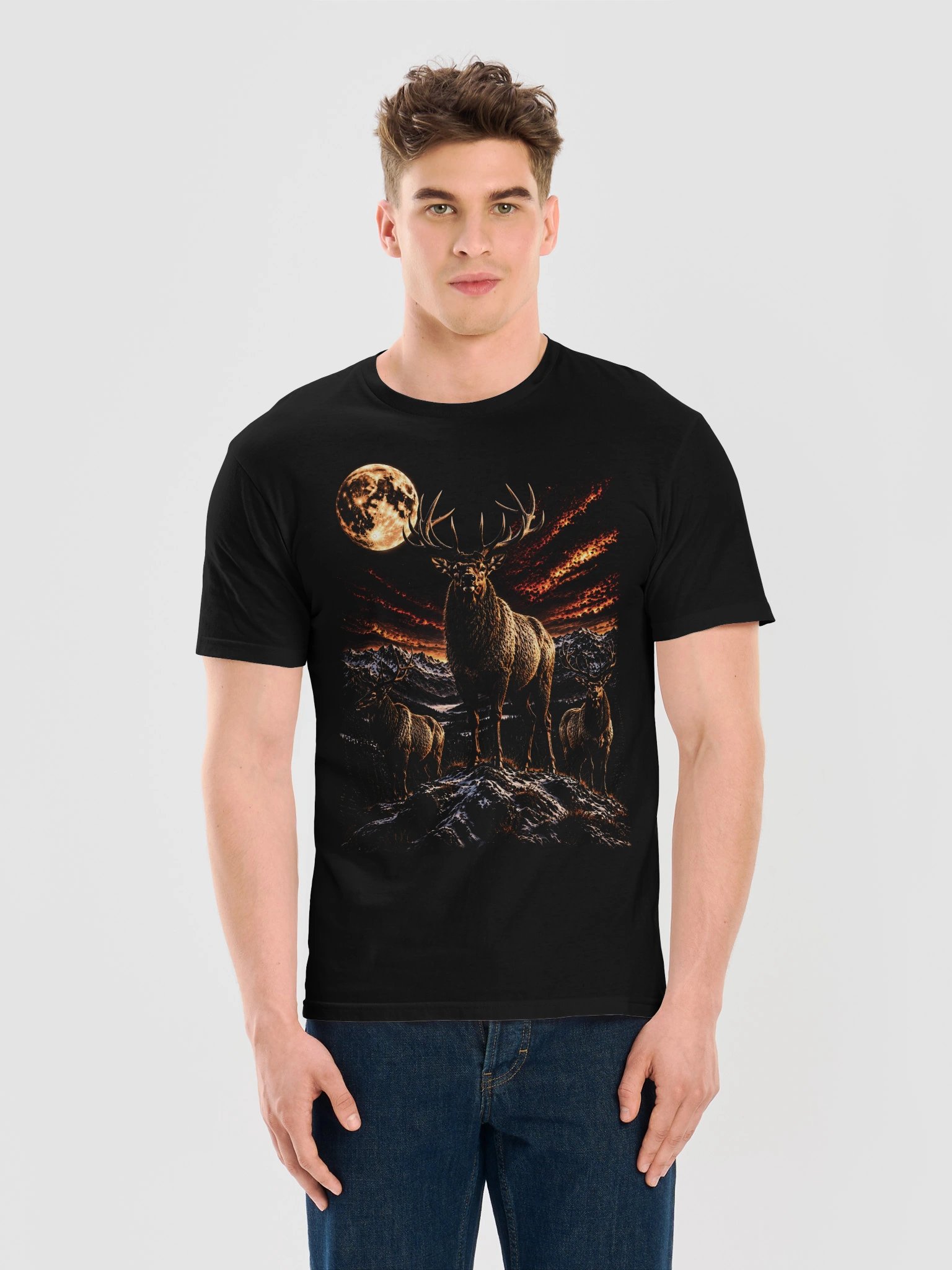 Elk Howling Moon Tshirt | Legendary Wildlife Shirt product image (11)