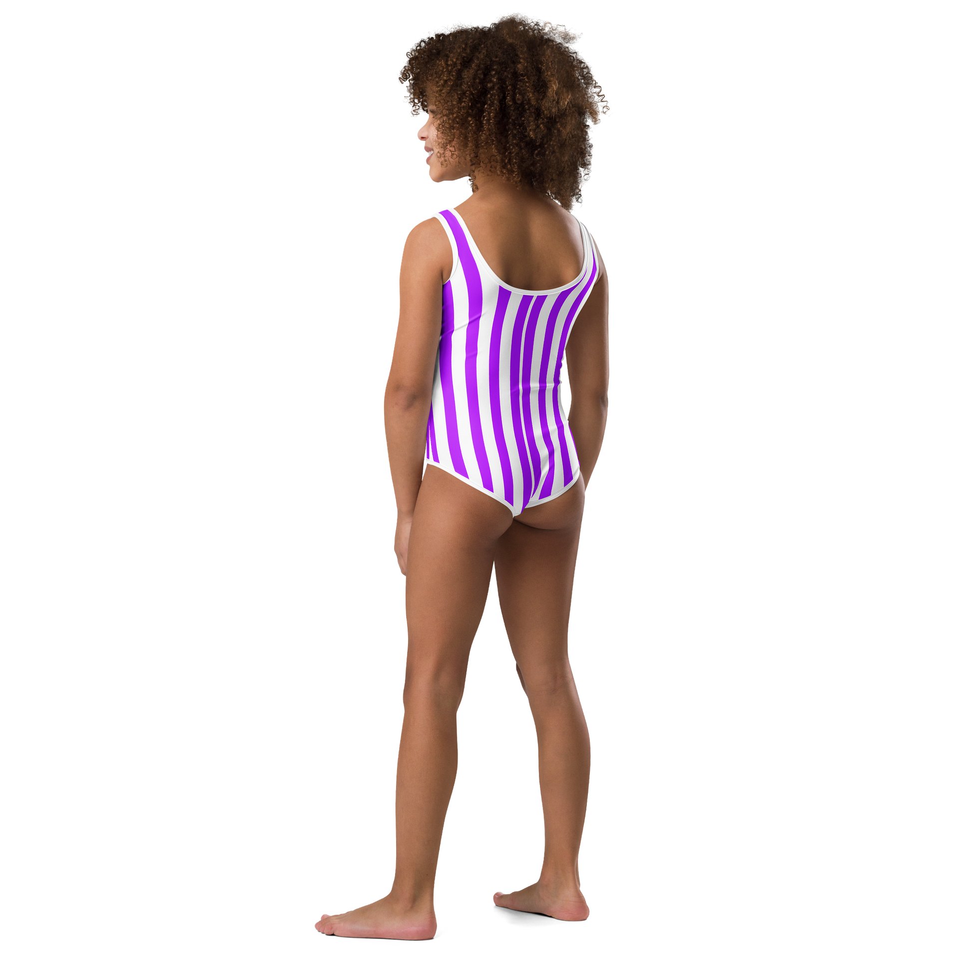 Magenta Stripe Splash Kids Swimsuit product image (3)