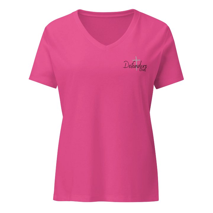 Front Logo Defenders LIVE Spirit Bright Feather Flow Women's V-Neck T-Shirt product image (1)