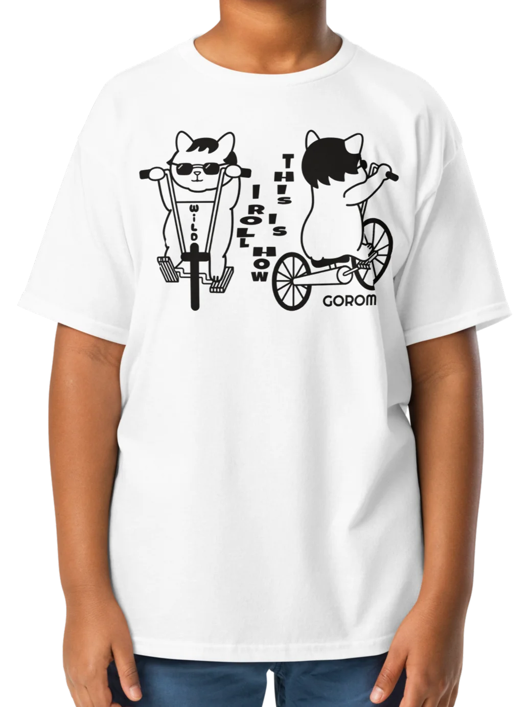 Goromi the Cat (Wild Biker) - Unisex Youth Heavyweight T-shirt product image (8)