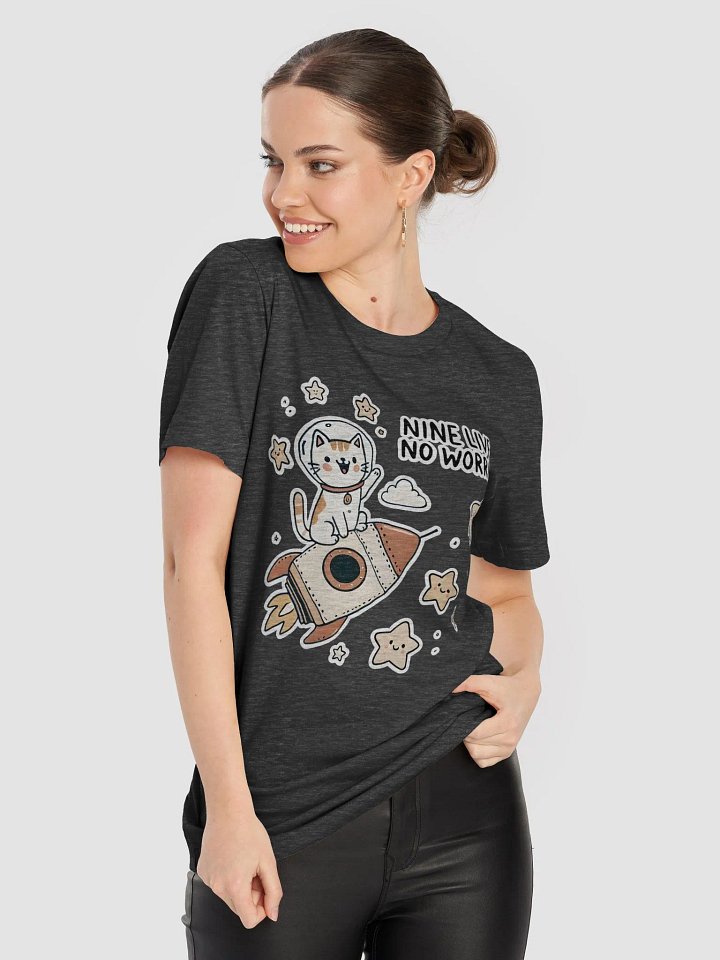 Nine lives, no worries dark t-shirt product image (2)