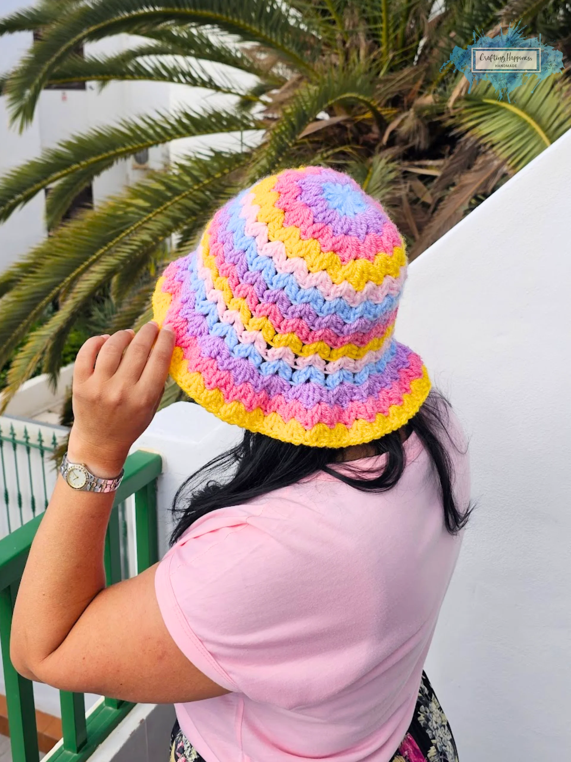 Y2K Bucket Hat Crochet Pattern | No Sew Customizable Fit | Beginner Friendly, Crochet Accessory, Pdf product image (2)