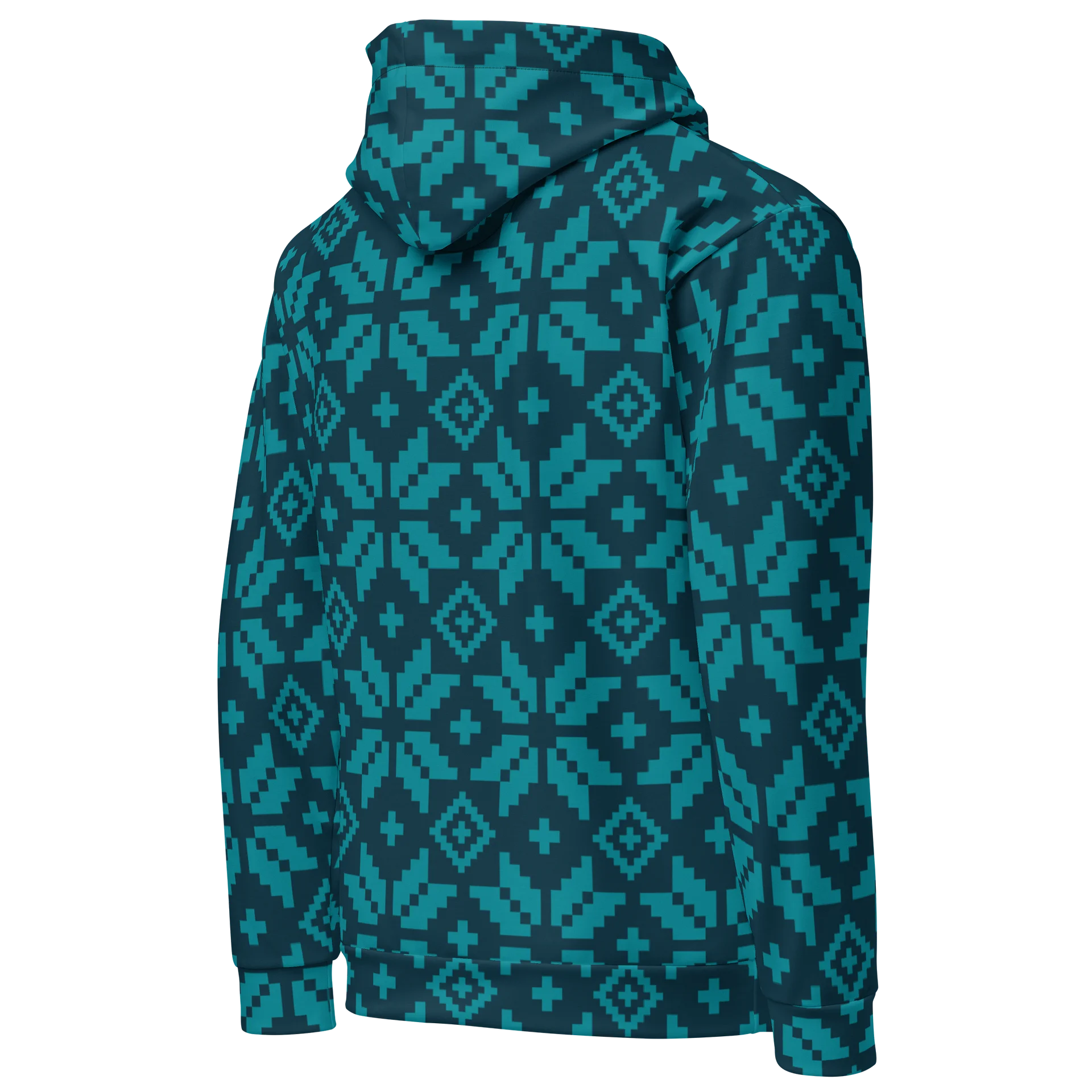 Teal Diamond Geo All-Over Print Hoodie product image (5)