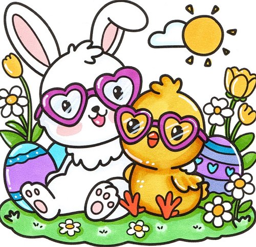 Just coloring for the fun of it. Really enjoyed using alcohol markers to add color to these cuties! 🐣💜 #alcoholmarkers #ohuhu...