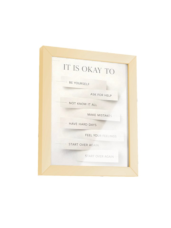 It Is Okay To – Gentle Reminder Wall Art | Minimalist Self Care Quote Print product image (2)