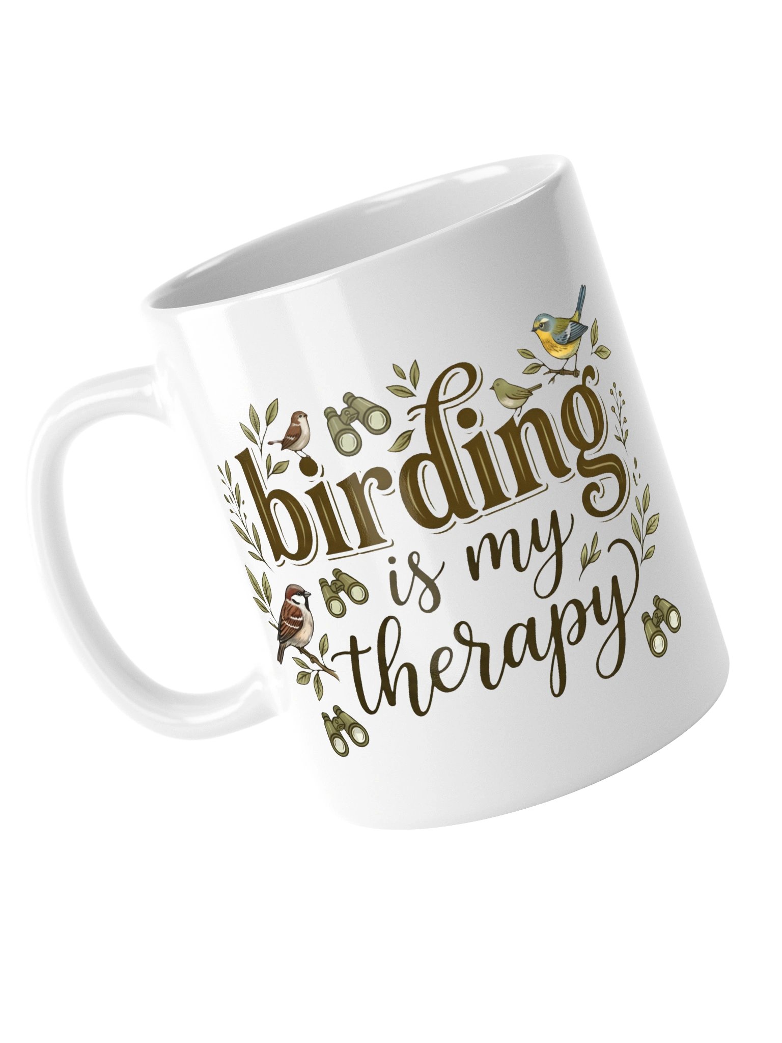 Birding Is My Therapy Ceramic Mug – Birdwatching Coffee Cup for Bird Lovers product image (3)