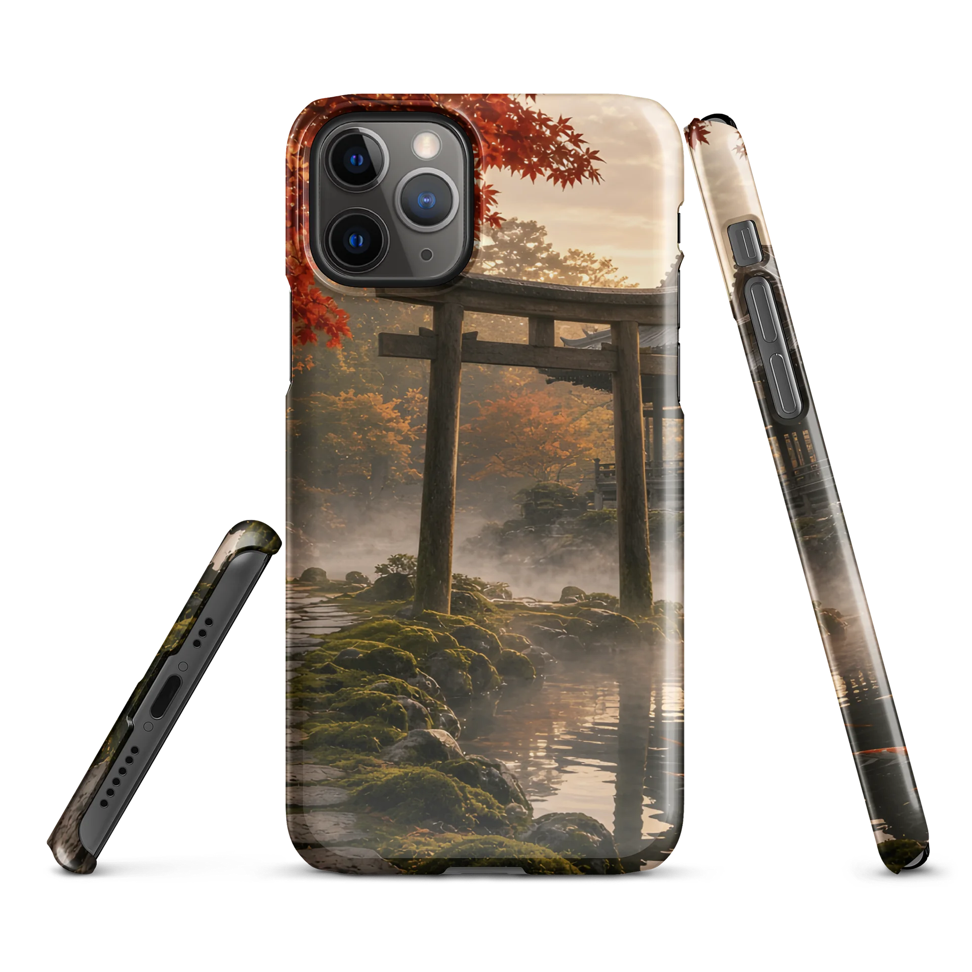 Japanese Torii Gate Autumn Garden iPhone Snap Case | Aesthetic Asian Landscape Phone Cover product image (2)