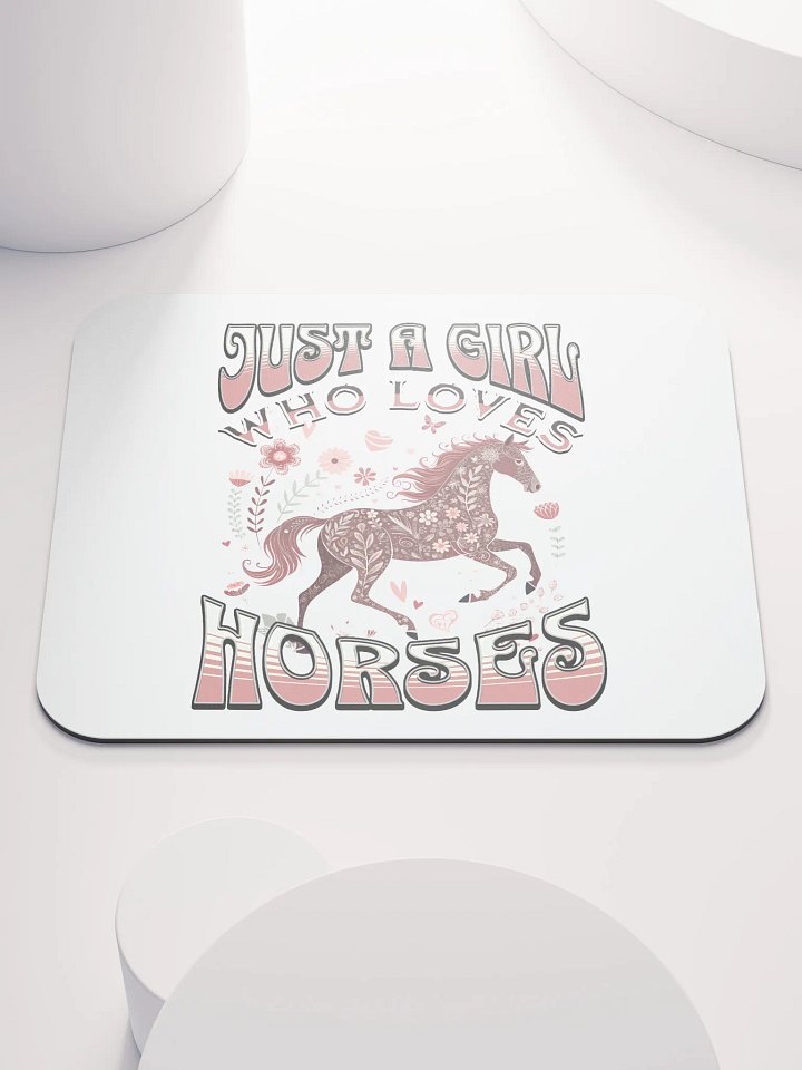 Just A Girl Who Loves Horses Floral Mouse Pad product image (2)